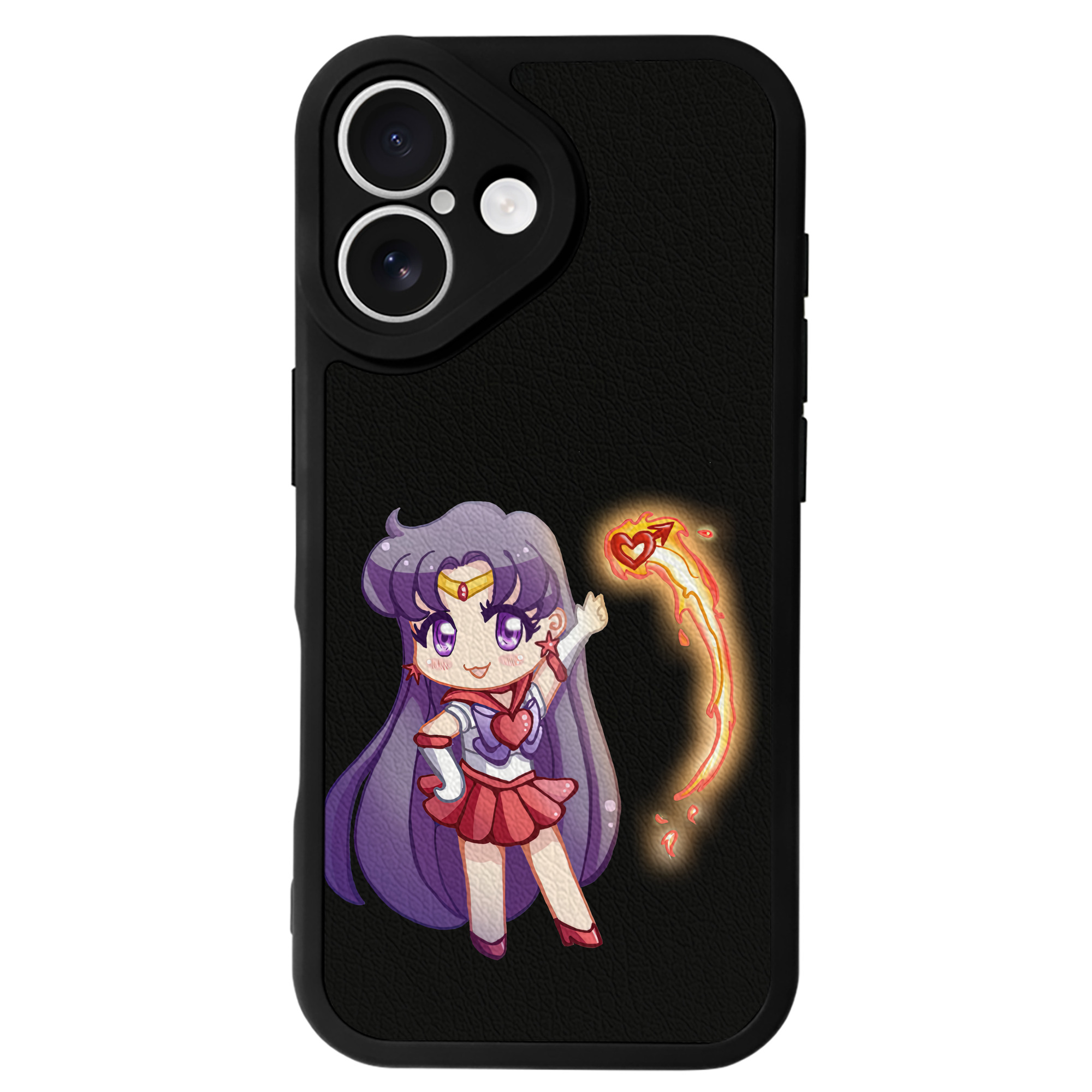 （画像用） 美少女戦士セーラームーン 火野レイ ひの レイ Sailor Moon Hino Rei （セーラーマーズ,Sailor Mars） 【iPhone 16シリーズ対応】シリコンスマホケース（レザー調） 材質：シリコン